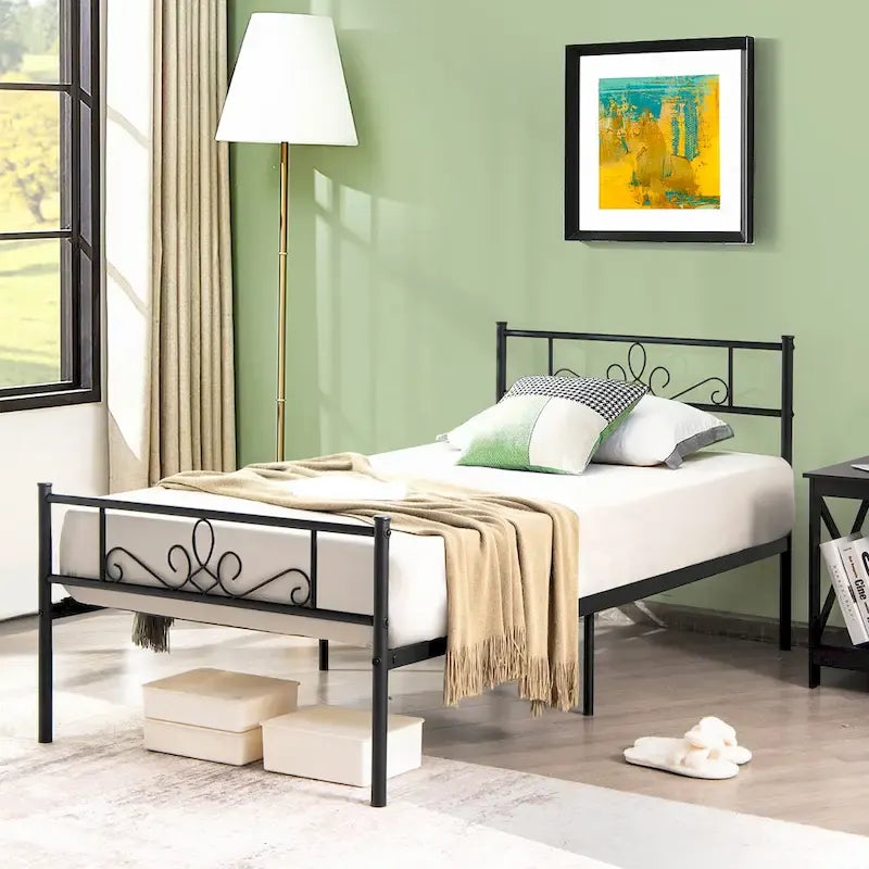 Twin/Queen/Full Metal Platform Bed Frame with Headboard and Footboard
