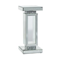 Glass Mirrored Pedestal Table - Silver - Roche River Decor - 12 Wx12 Lx28 H