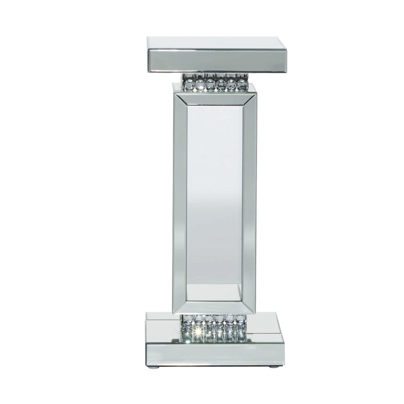 Glass Mirrored Pedestal Table - Silver - Roche River Decor - 12 Wx12 Lx28 H
