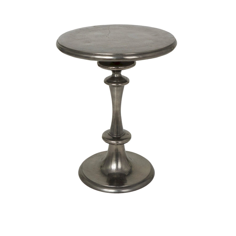 Aluminum Metal Turned Style Accent Table - Black - Roche River Decor - 18 W x 18 L x 23 H