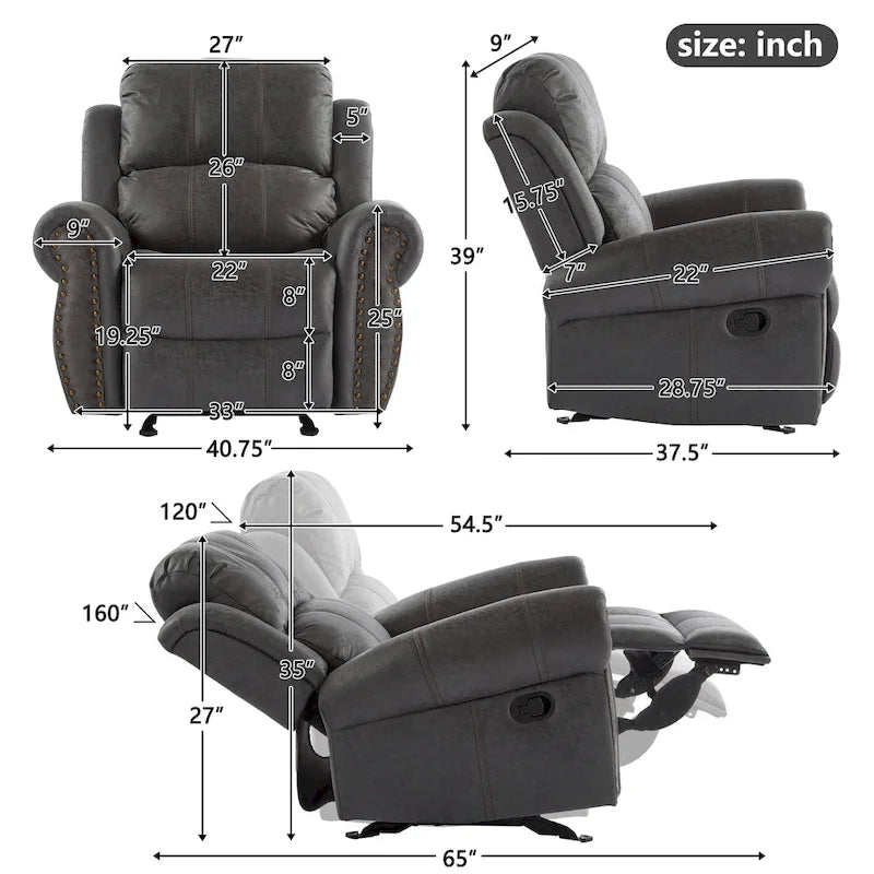 Charlie Bonded Leather Glider Recliner by Christopher Knight Home