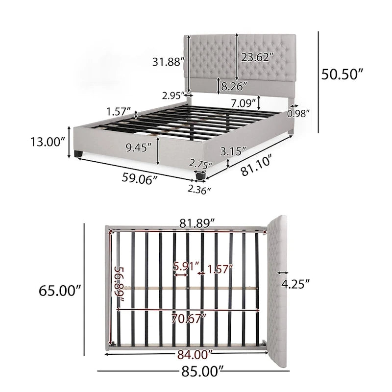 Kaelyn Upholstered Tufted Queen Bed Set by Christopher Knight Home