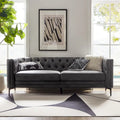 Calymne 84  Classic Square Arms Sofa with Button-Tufted Back by HULALA HOME