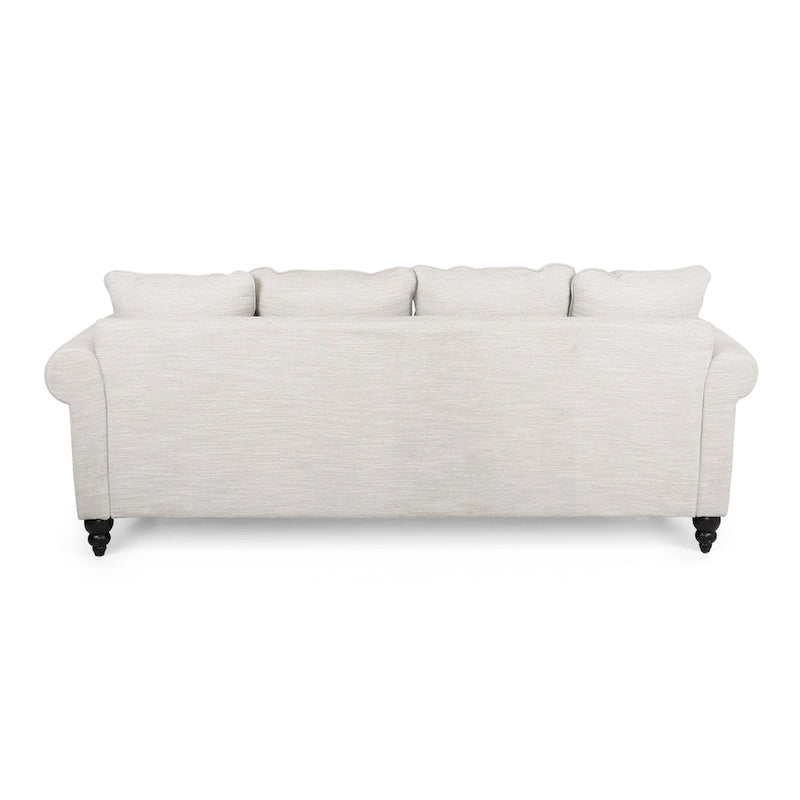 Manbow Fabric Pillowback 3 Seater Sofa with Nailhead Trim by Christopher Knight Home