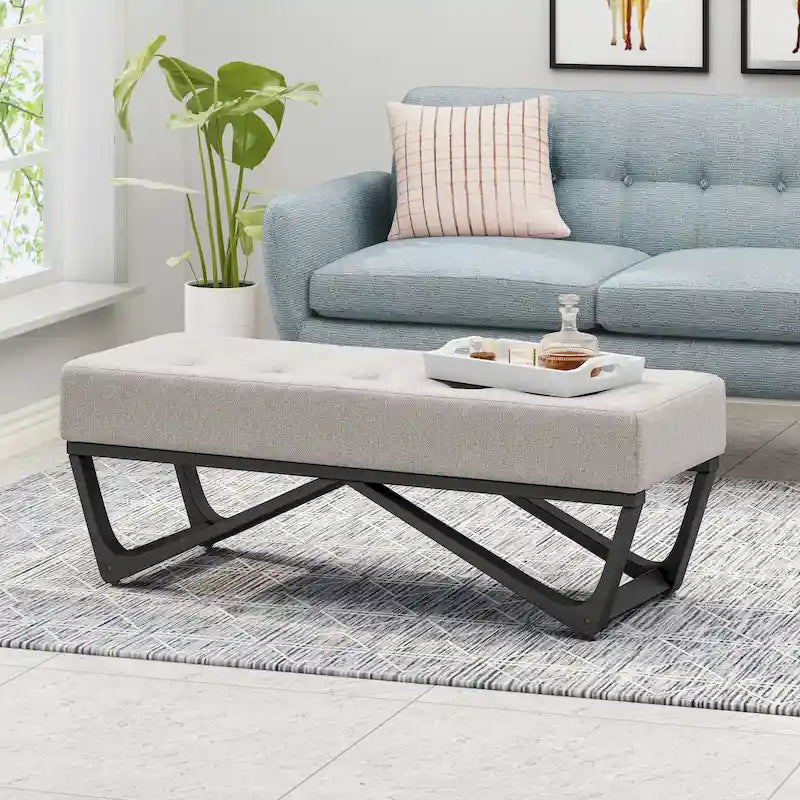 Ursa Contemporary Fabric Ottoman Bench by Christopher Knight Home