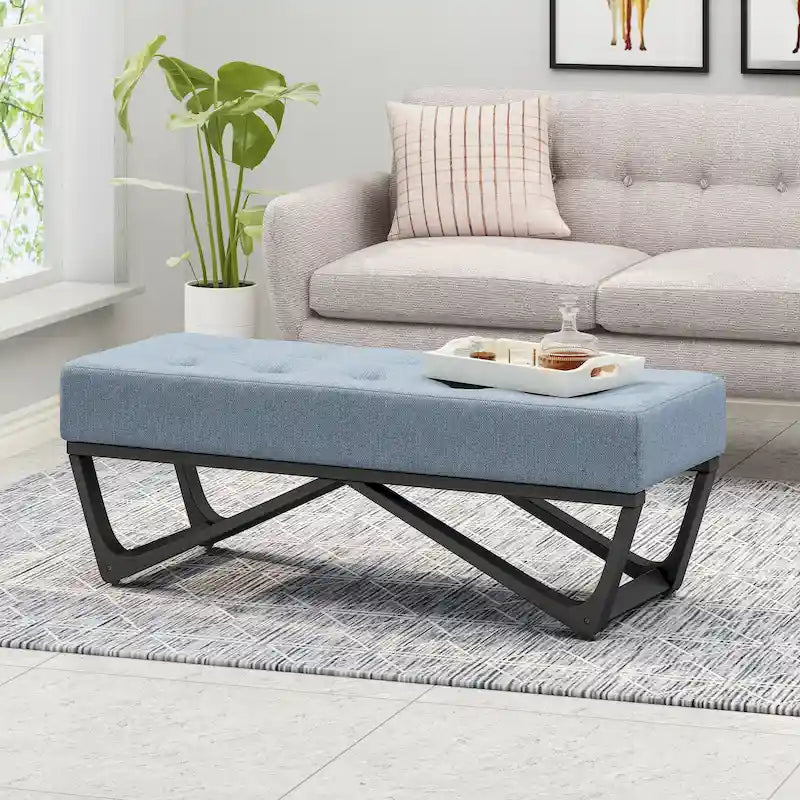 Ursa Contemporary Fabric Ottoman Bench by Christopher Knight Home