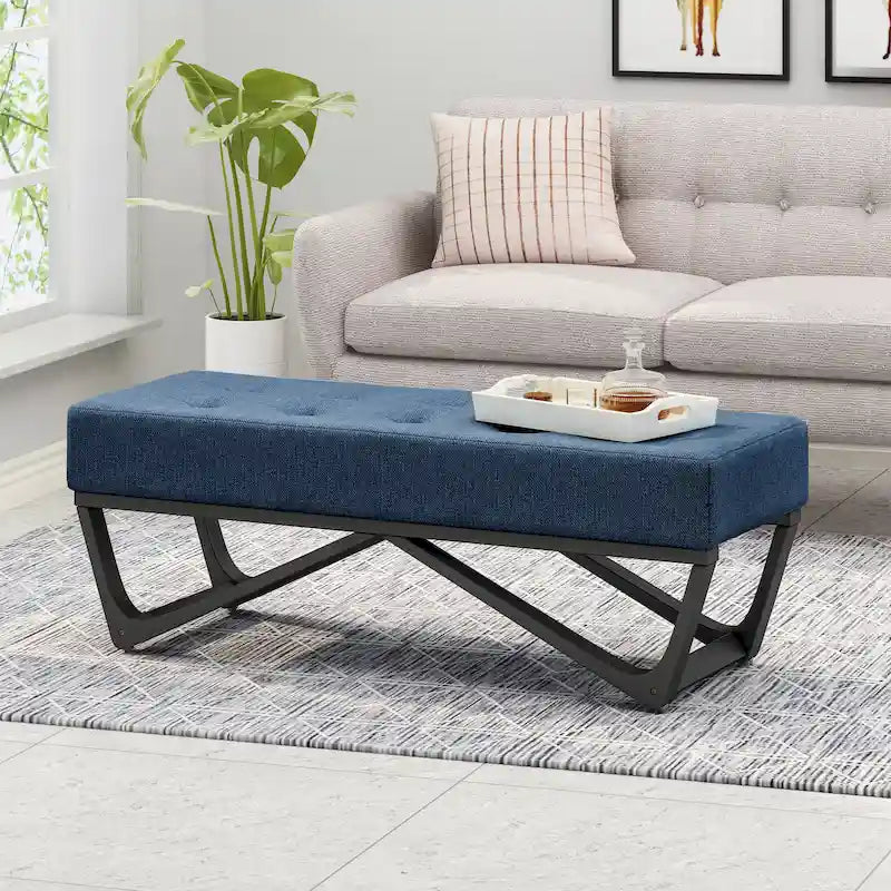 Ursa Contemporary Fabric Ottoman Bench by Christopher Knight Home