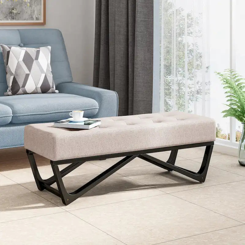 Ursa Contemporary Fabric Ottoman Bench by Christopher Knight Home
