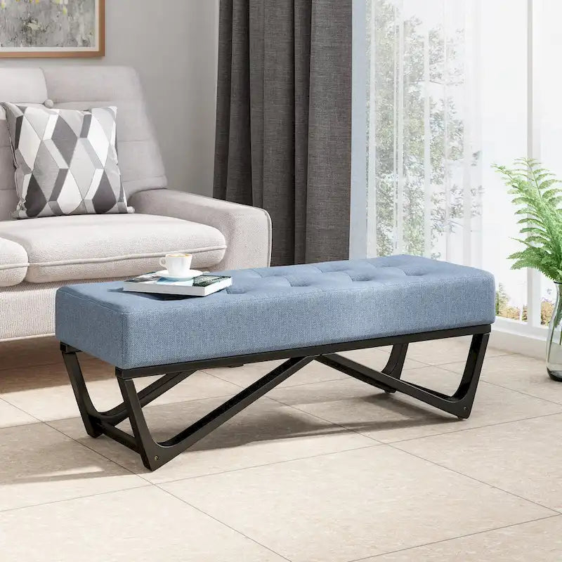 Ursa Contemporary Fabric Ottoman Bench by Christopher Knight Home