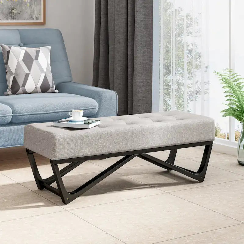 Ursa Contemporary Fabric Ottoman Bench by Christopher Knight Home