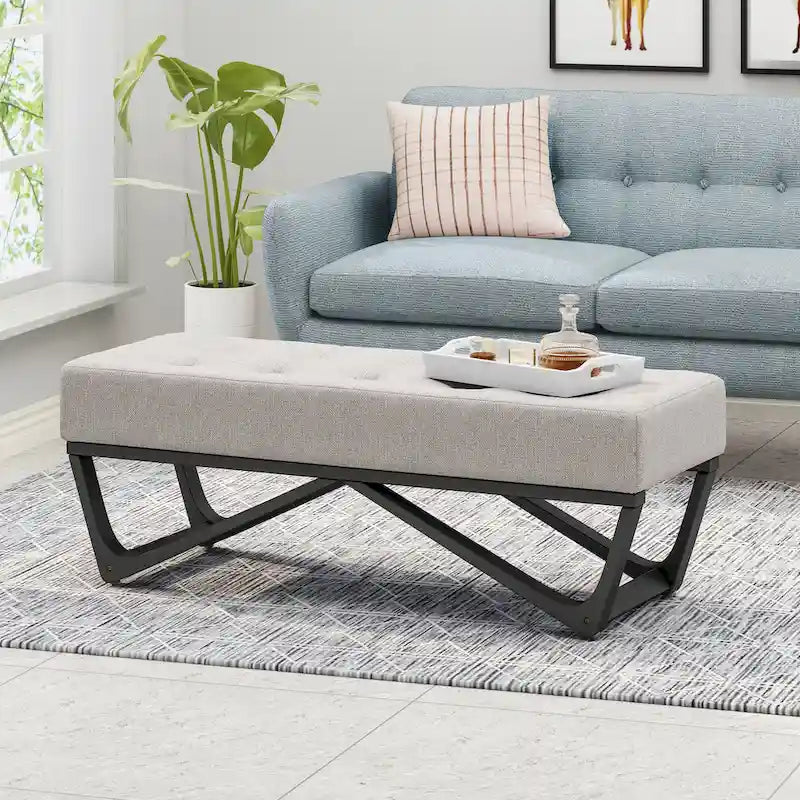 Ursa Contemporary Fabric Ottoman Bench by Christopher Knight Home