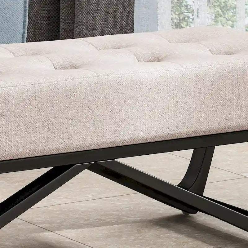 Ursa Contemporary Fabric Ottoman Bench by Christopher Knight Home