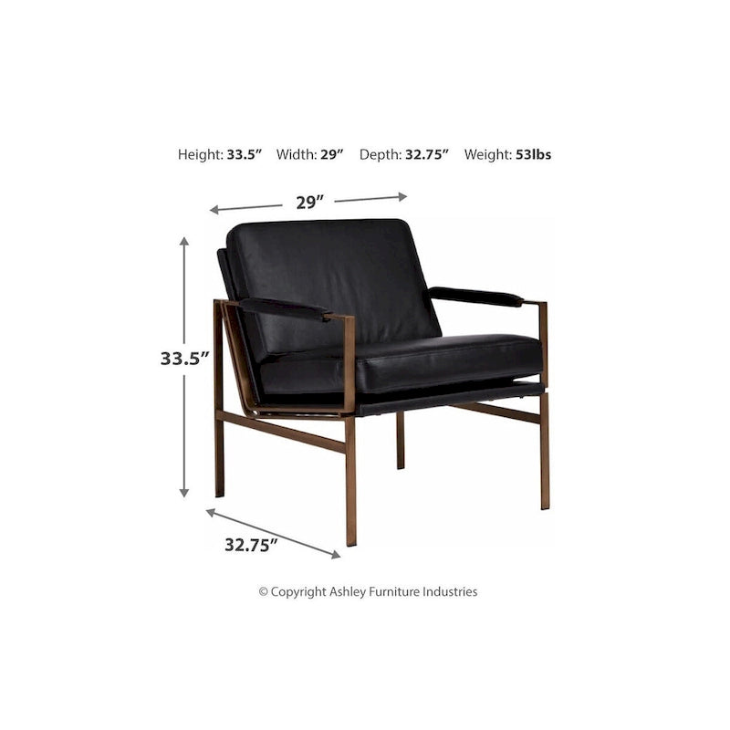 Signature Design by Ashley Puckman Mid Century Modern Leather Accent Chair - 29  W x 31.5  D x 34.25  H