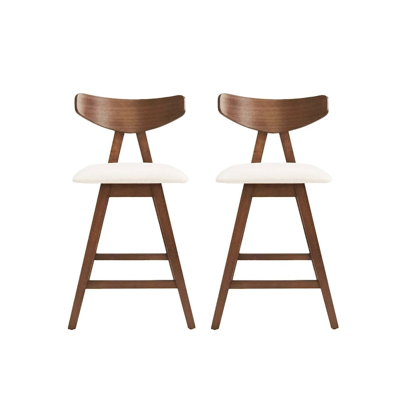 Stocker Fabric and Rubberwood Counter Stools (Set of 2) by Christopher Knight Home