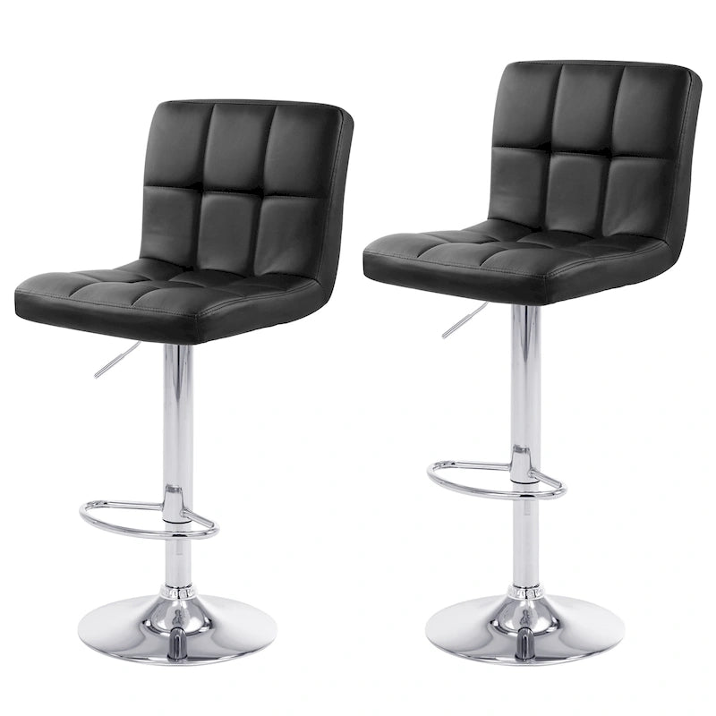Faux Leather or Velvet Upholstered Adjustable Barstools Counter Bar Pub Height Stools set of 2