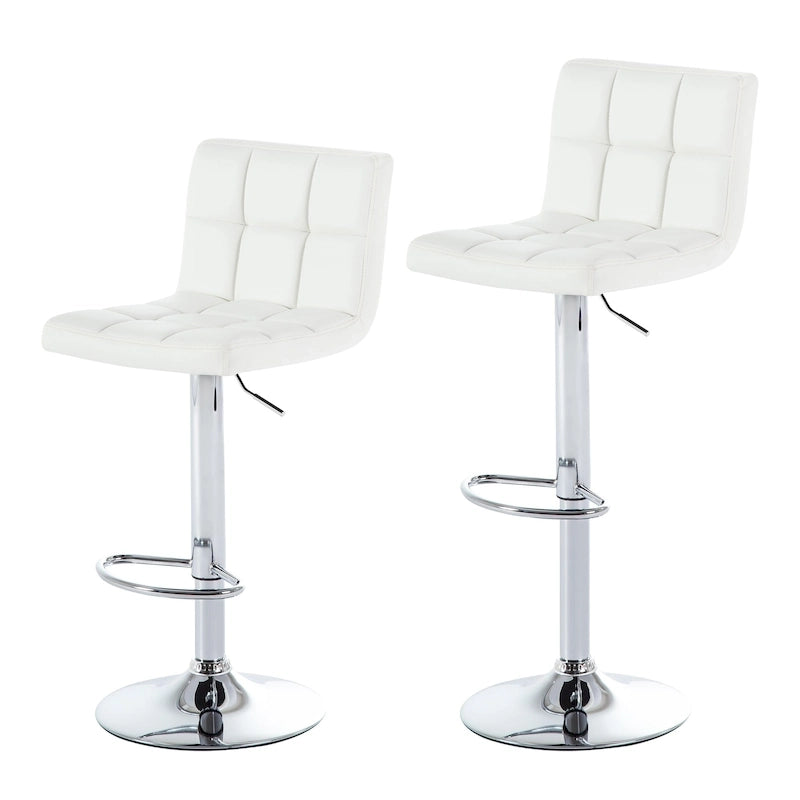 Faux Leather or Velvet Upholstered Adjustable Barstools Counter Bar Pub Height Stools set of 2
