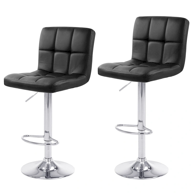 Faux Leather or Velvet Upholstered Adjustable Barstools Counter Bar Pub Height Stools set of 2