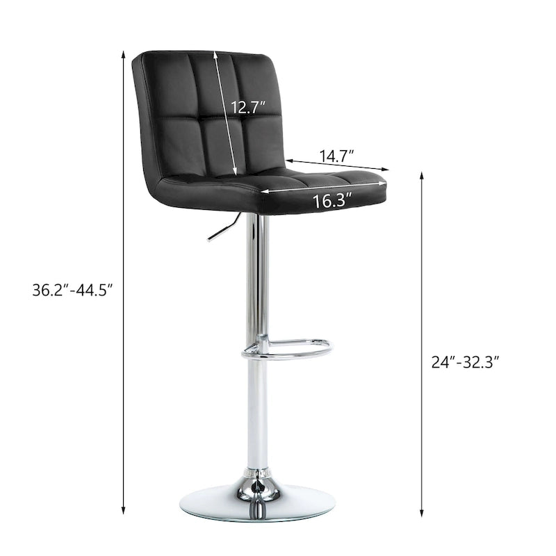 Faux Leather or Velvet Upholstered Adjustable Barstools Counter Bar Pub Height Stools set of 2