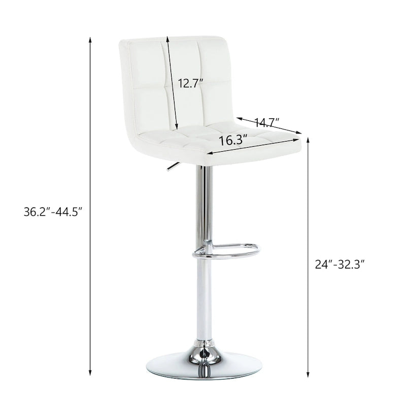 Faux Leather or Velvet Upholstered Adjustable Barstools Counter Bar Pub Height Stools set of 2