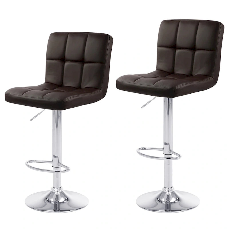 Faux Leather or Velvet Upholstered Adjustable Barstools Counter Bar Pub Height Stools set of 2