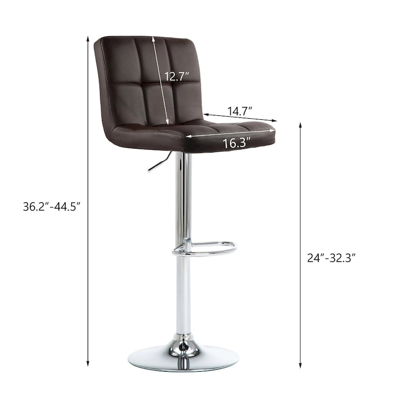 Faux Leather or Velvet Upholstered Adjustable Barstools Counter Bar Pub Height Stools set of 2