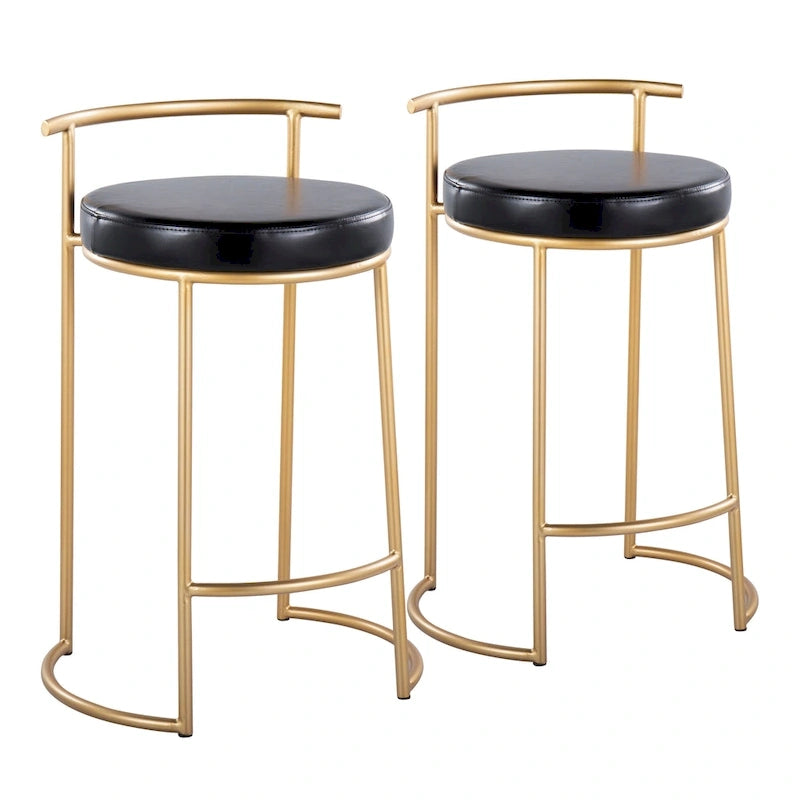 Silver Orchid Forrest Round Fixed-Height Counter Stool (Set of 2)