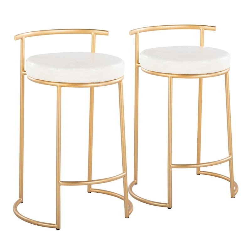Silver Orchid Forrest Round Fixed-Height Counter Stool (Set of 2)