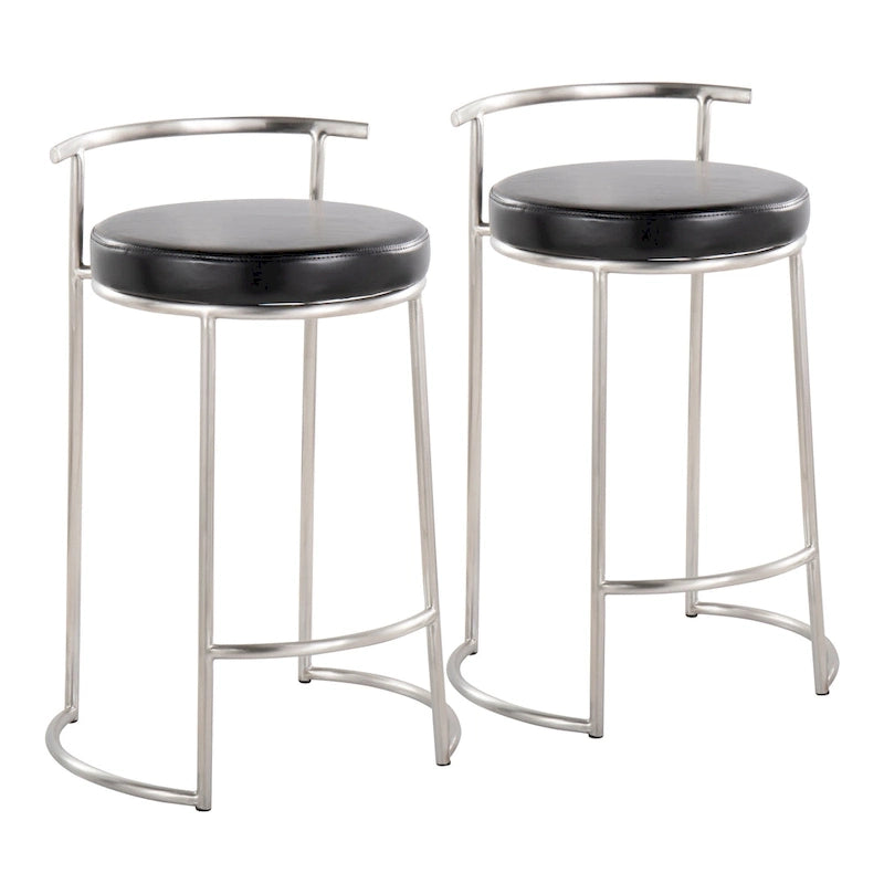 Silver Orchid Forrest Round Fixed-Height Counter Stool (Set of 2)