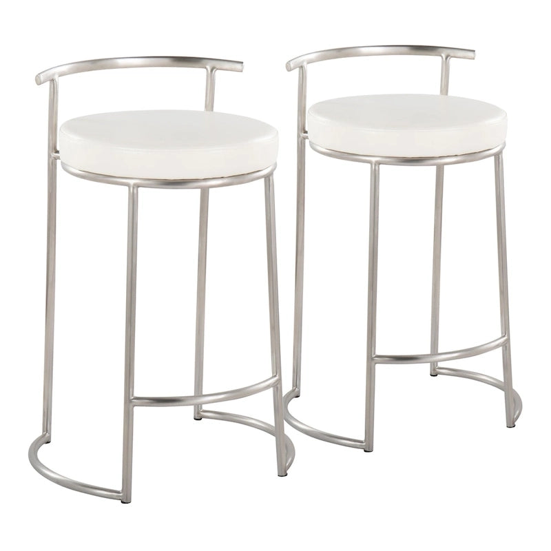 Silver Orchid Forrest Round Fixed-Height Counter Stool (Set of 2)