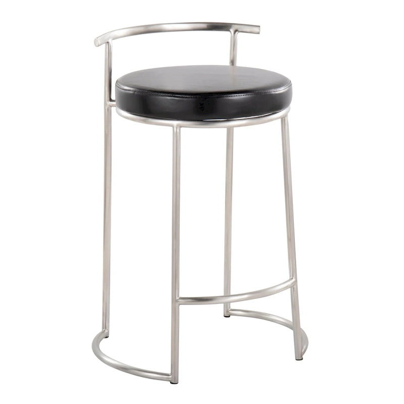 Silver Orchid Forrest Round Fixed-Height Counter Stool (Set of 2)