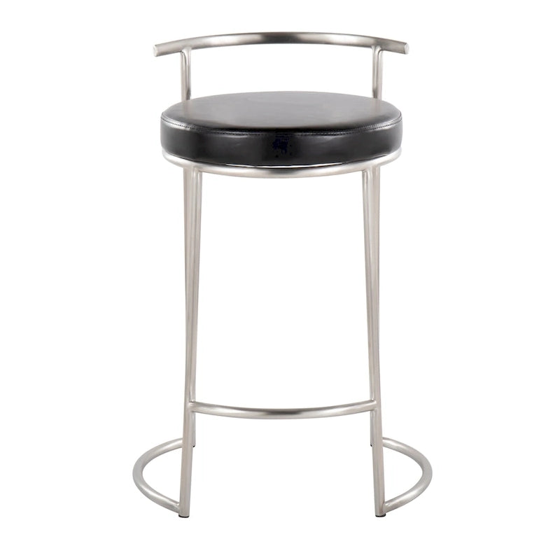 Silver Orchid Forrest Round Fixed-Height Counter Stool (Set of 2)