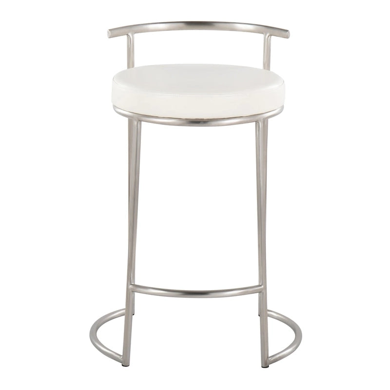 Silver Orchid Forrest Round Fixed-Height Counter Stool (Set of 2)