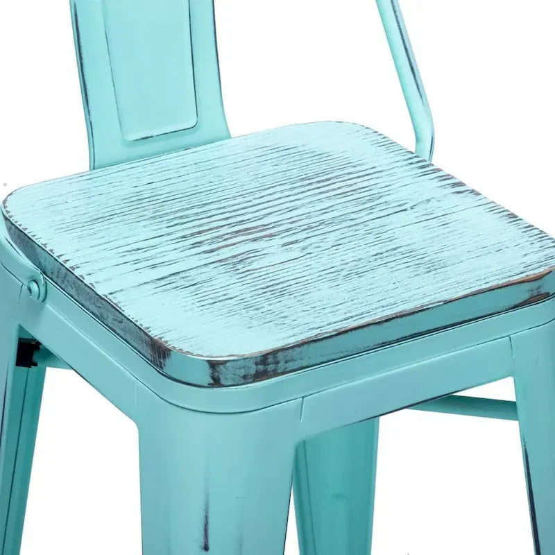 Andeworld Bar Stools 24 Inches Metal bar stools with backs Set of 4