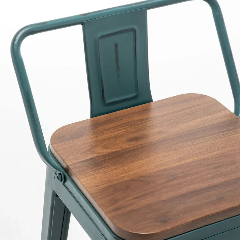 Andeworld Bar Stools 24 Inches Metal bar stools with backs Set of 4