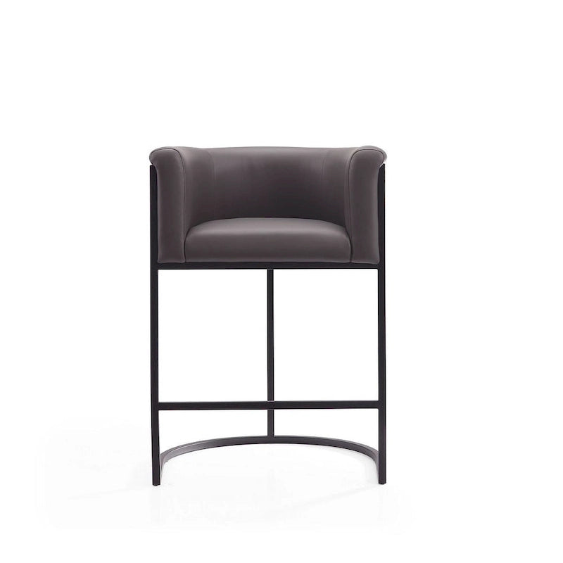 Manhattan Comfort Cosmopolitan 33.8 in. Black Metal Counter Height Bar Stool (Set of 3)