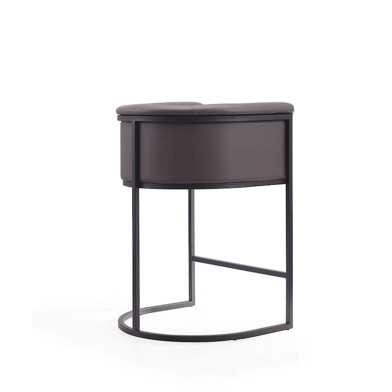 Manhattan Comfort Cosmopolitan 33.8 in. Black Metal Counter Height Bar Stool (Set of 3)
