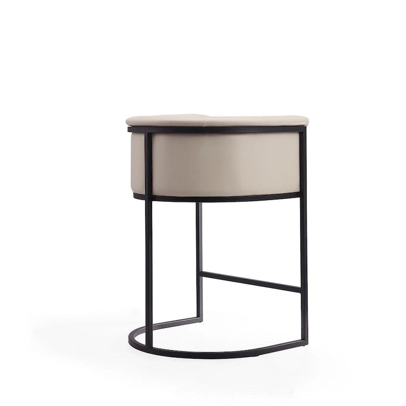 Manhattan Comfort Cosmopolitan 33.8 in. Black Metal Counter Height Bar Stool (Set of 3)