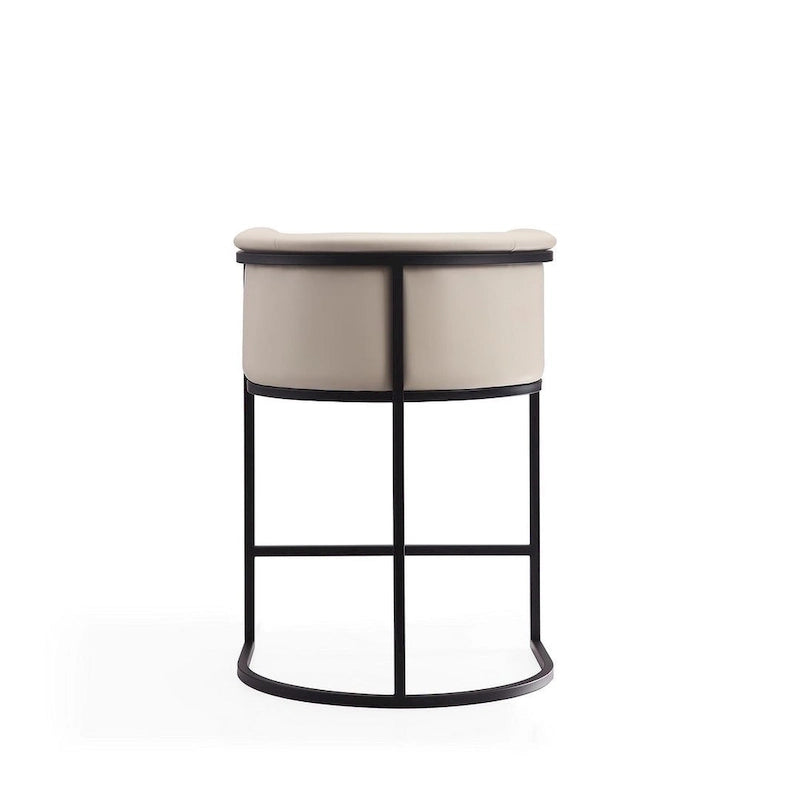 Manhattan Comfort Cosmopolitan 33.8 in. Black Metal Counter Height Bar Stool (Set of 3)