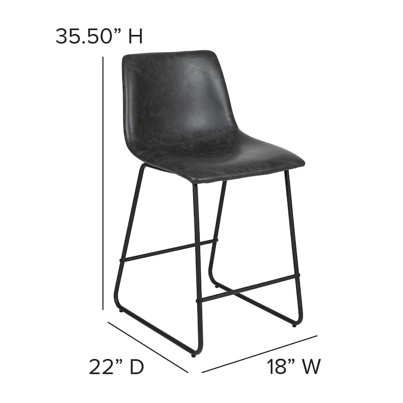 Upholstered Counter Height Modern Dining Stools (Set of 2)