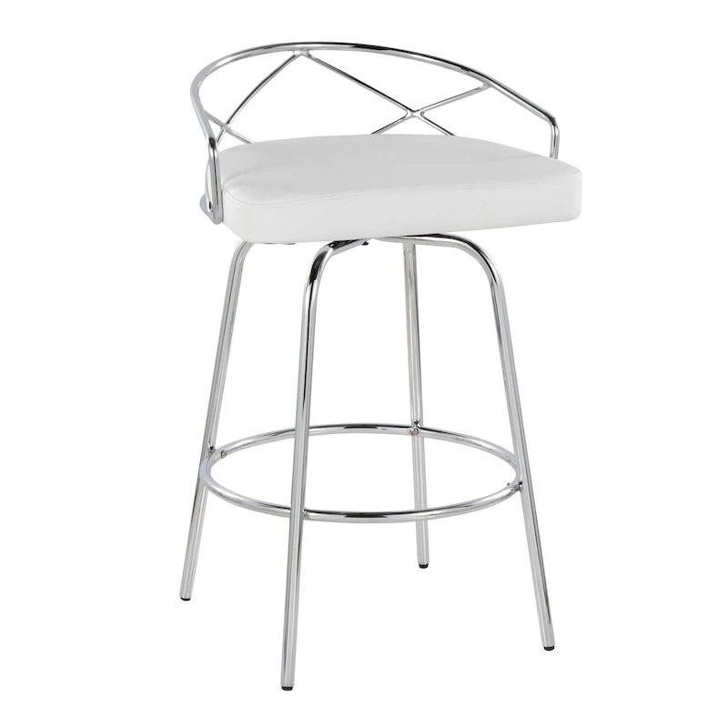 Silver Orchid Charlotte Glam 26  Fixed-Height Counter Stool (Set of 2)