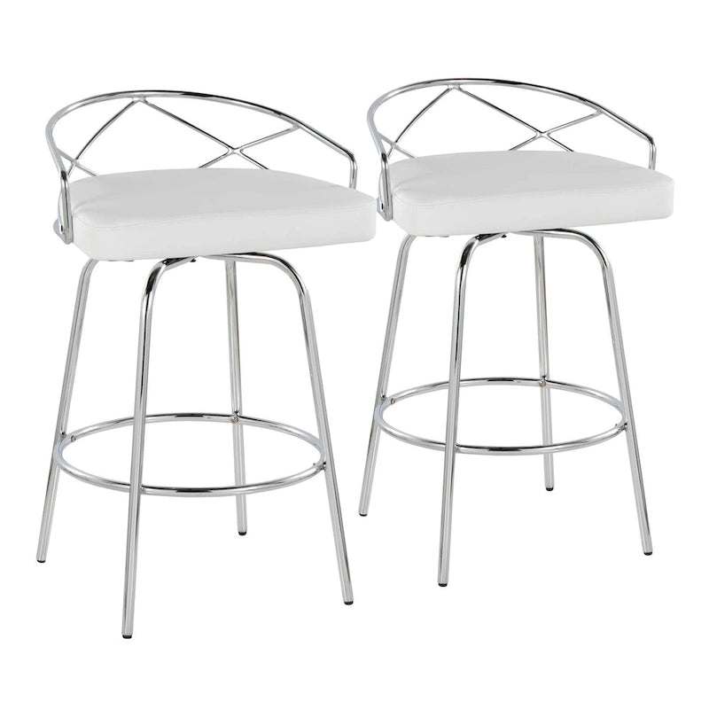 Silver Orchid Charlotte Glam 26  Fixed-Height Counter Stool (Set of 2)