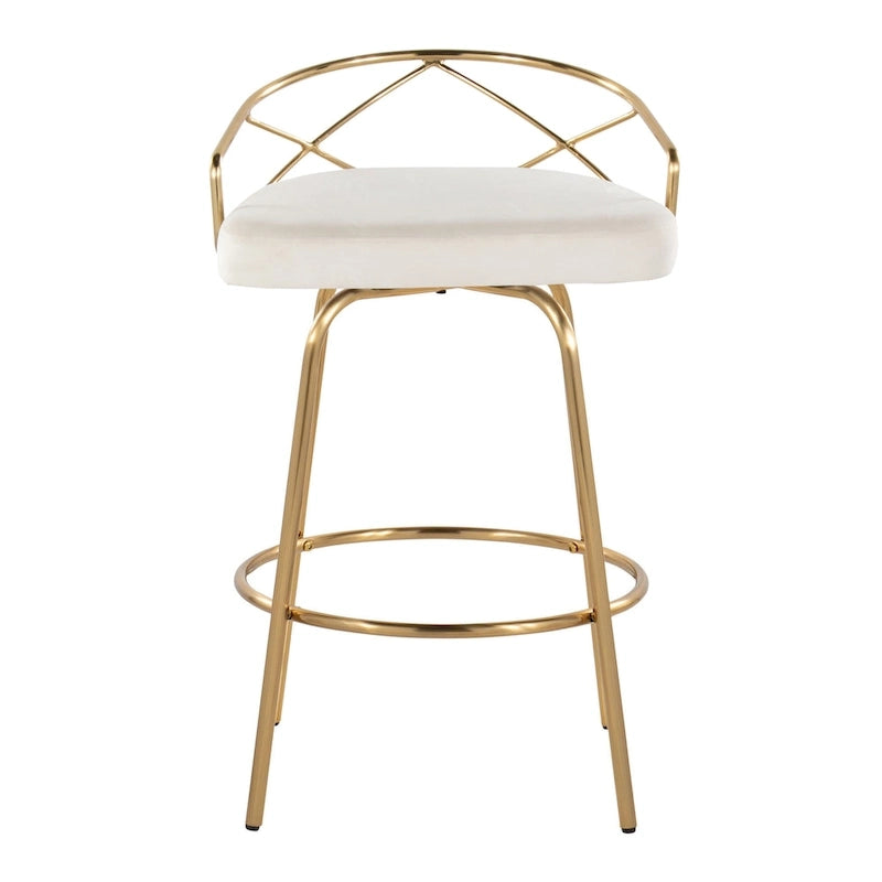 Silver Orchid Charlotte Glam 26  Fixed-Height Counter Stool (Set of 2)