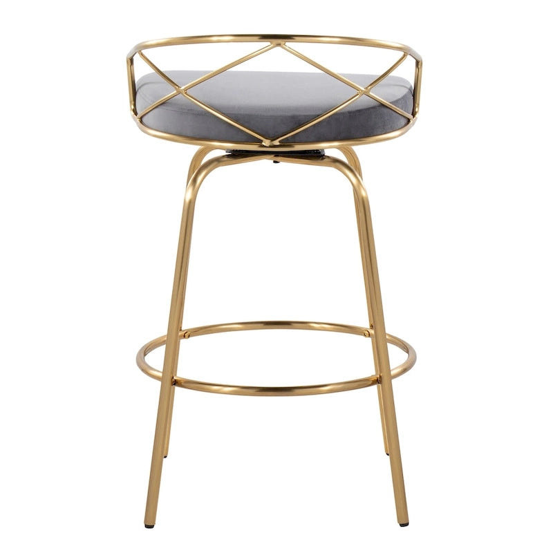 Silver Orchid Charlotte Glam 26  Fixed-Height Counter Stool (Set of 2)