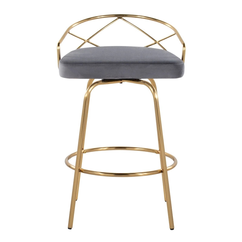 Silver Orchid Charlotte Glam 26  Fixed-Height Counter Stool (Set of 2)