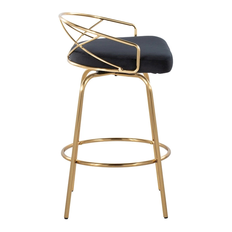 Silver Orchid Charlotte Glam 26  Fixed-Height Counter Stool (Set of 2)