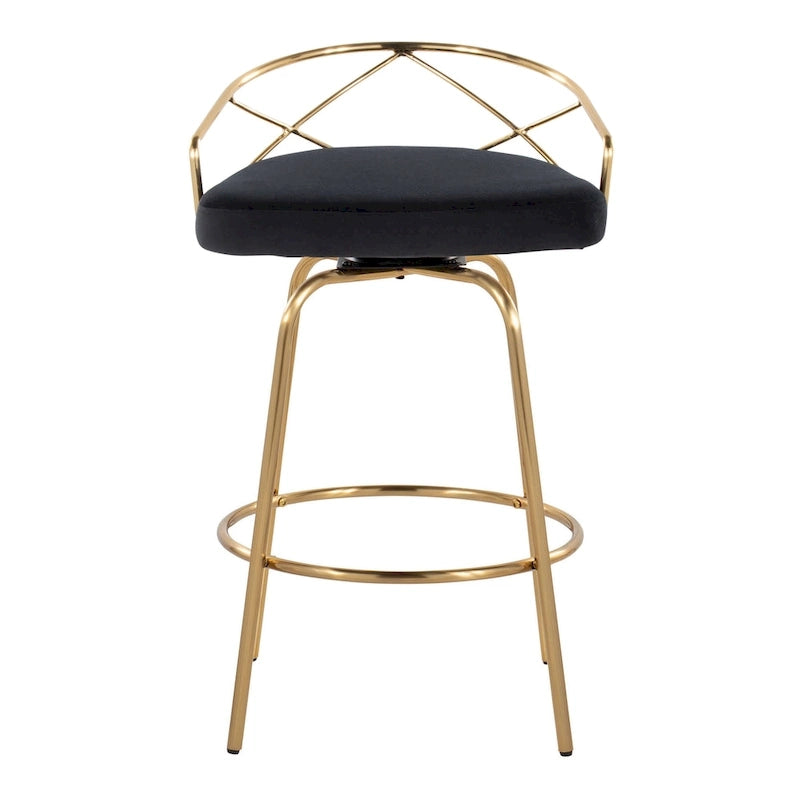 Silver Orchid Charlotte Glam 26  Fixed-Height Counter Stool (Set of 2)