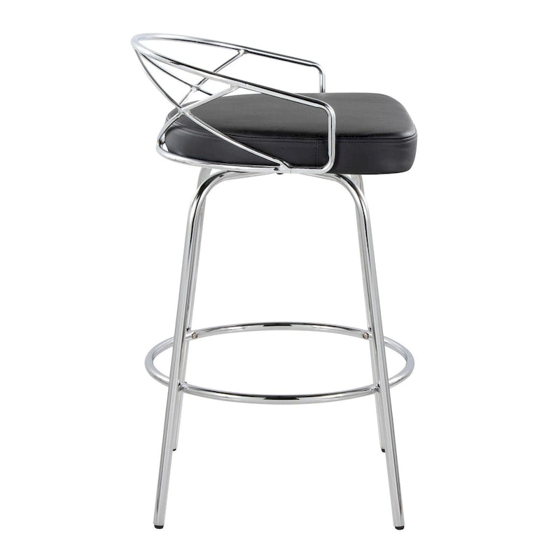 Silver Orchid Charlotte Glam 26  Fixed-Height Counter Stool (Set of 2)