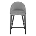 Baruch Counter Stool in Beige with Matte Black Legs - Set of 1