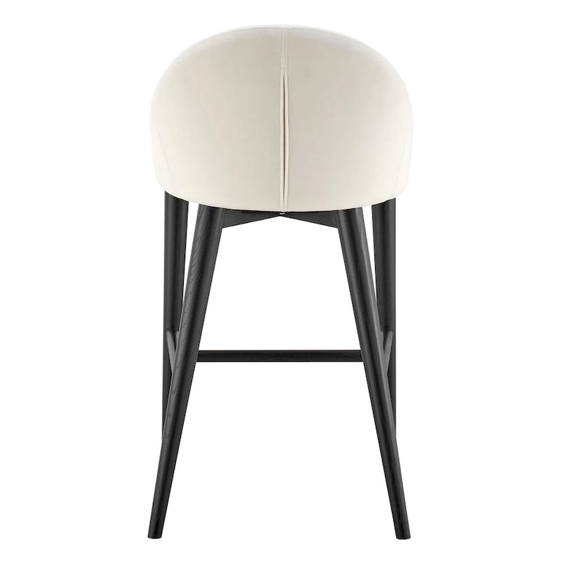 Baruch Counter Stool in Beige with Matte Black Legs - Set of 1