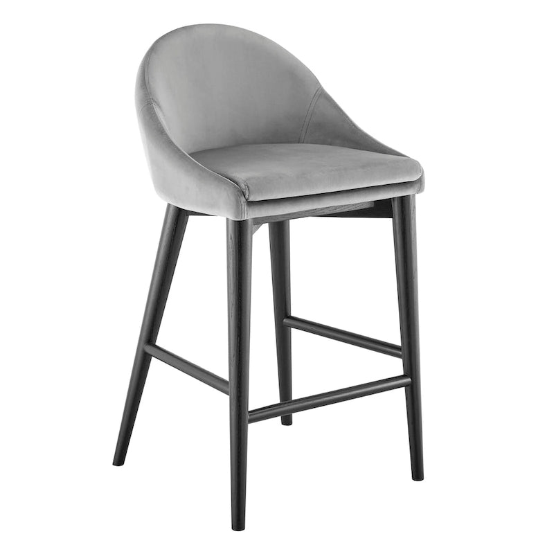 Baruch Counter Stool in Beige with Matte Black Legs - Set of 1